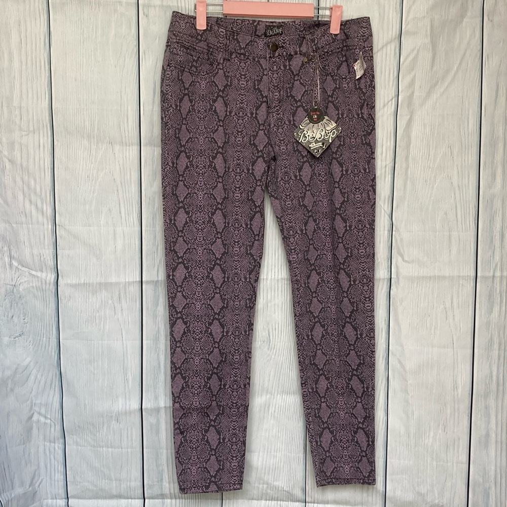 BeBop snakeskin printed jeans, Size 11